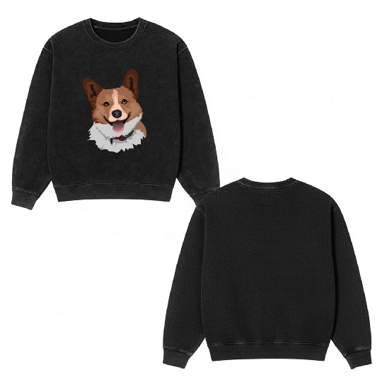 Pembroke Welsh Corgi Cute Dog Owner Pet Lover Gift Double Sided Mineral Wash Sweatshirts