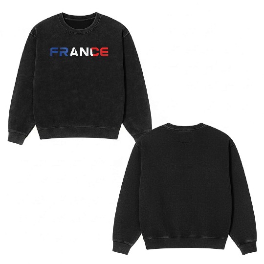 FRANCE Double Sided Mineral Wash Sweatshirts