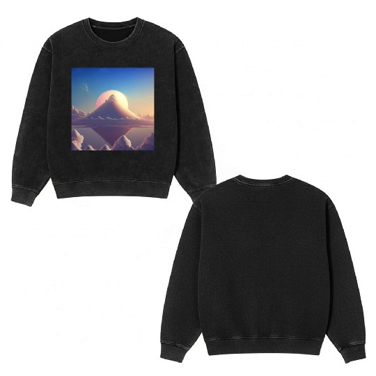 Mashup Cotton Candy Planet & The Lonely Mountain Double Sided Mineral Wash Sweatshirts