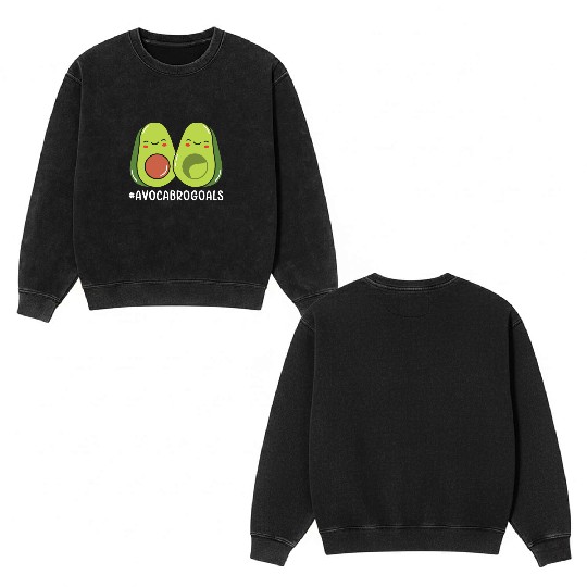 Sibling Big Brother Avocado Goals Hilarious Puns Double Sided Mineral Wash Sweatshirts