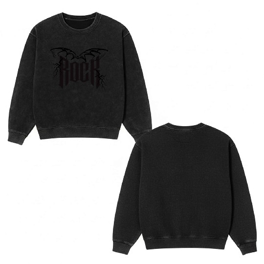 Punk Rock, Bat Best Metal Gift for friends Double Sided Mineral Wash Sweatshirts