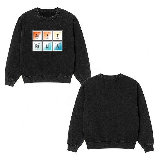 Australia | Periodic Table of Elements Double Sided Mineral Wash Sweatshirts