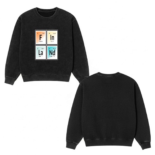 Finland | Periodic Table of Elements Double Sided Mineral Wash Sweatshirts