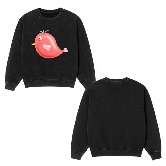 painting bird Double Sided Mineral Wash Sweatshirts