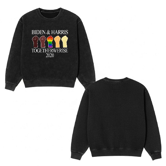 Joe Biden Kamala Harris LGBT Biden Harris 2020 Double Sided Mineral Wash Sweatshirts