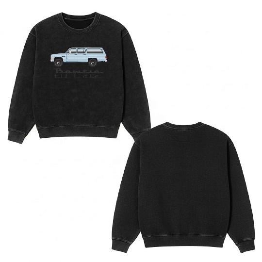 bowtie Light Blue Double Sided Mineral Wash Sweatshirts