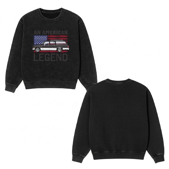 legend Midnight Black Double Sided Mineral Wash Sweatshirts