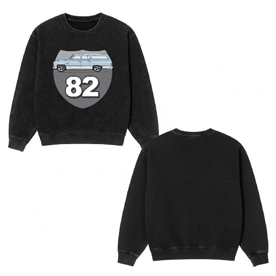 82 Light Blue Double Sided Mineral Wash Sweatshirts