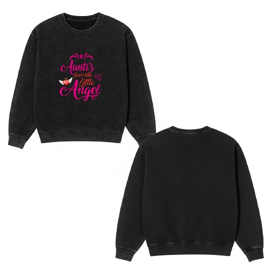 Aunti's Favorite Little Angel Double Sided Mineral Wash Sweatshirts