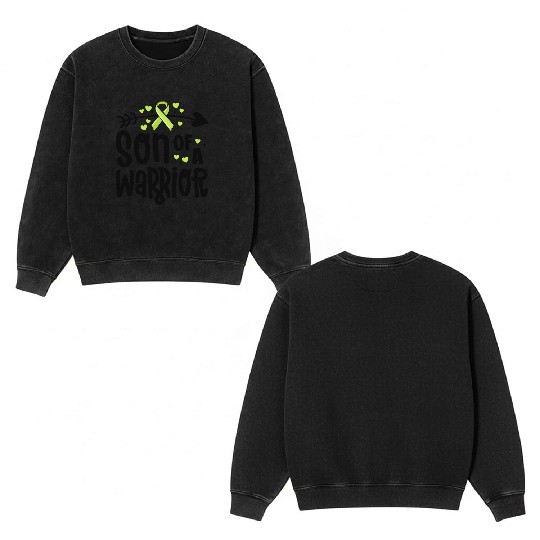 Son Of A Warrior Lymphoma Cancer Awareness Family Double Sided Mineral Wash Sweatshirts