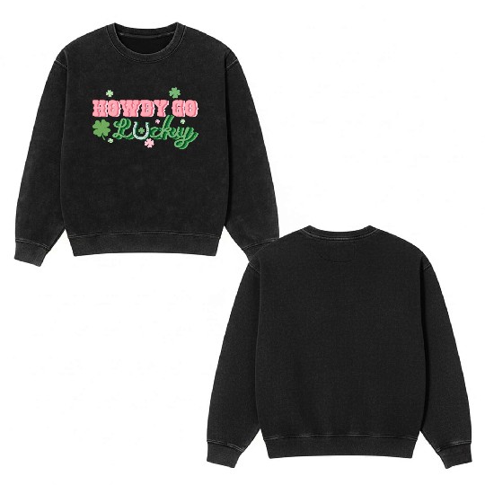 Howdy Lucky Charm Double Sided Mineral Wash Sweatshirts