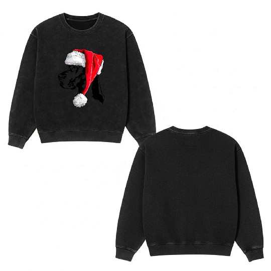 Santa Great Dane Dog Christmas Wilsigns Double Sided Mineral Wash Sweatshirts