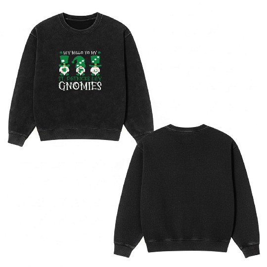 Garden Gnomes Gnome Lover Funny Gnome Gardening Double Sided Mineral Wash Sweatshirts