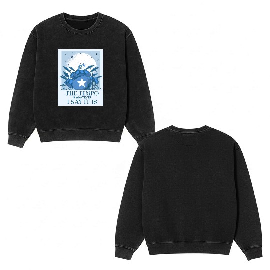 Percussion Musician Drummer Music Lover Drum Double Sided Mineral Wash Sweatshirts