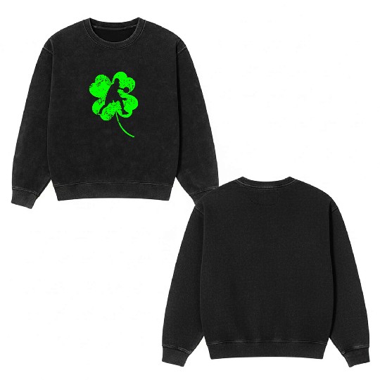 Basketball St. Patrick's day shamrock Double Sided Mineral Wash Sweatshirts