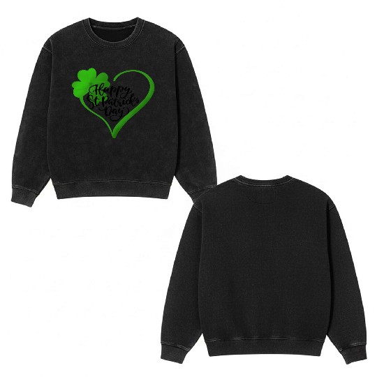 St Patricks Day | Saint Patricks Day Double Sided Mineral Wash Sweatshirts