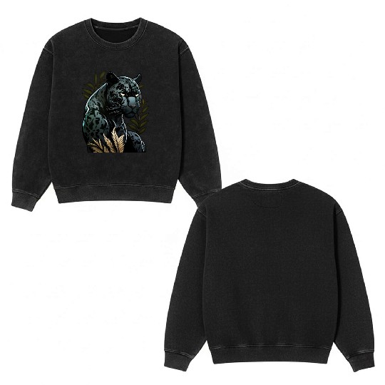 The power of the black panther Double Sided Mineral Wash Sweatshirts