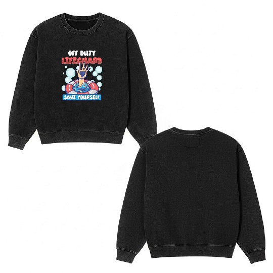 Swimmer Scuba Diving Lifeguard Water Sport Double Sided Mineral Wash Sweatshirts