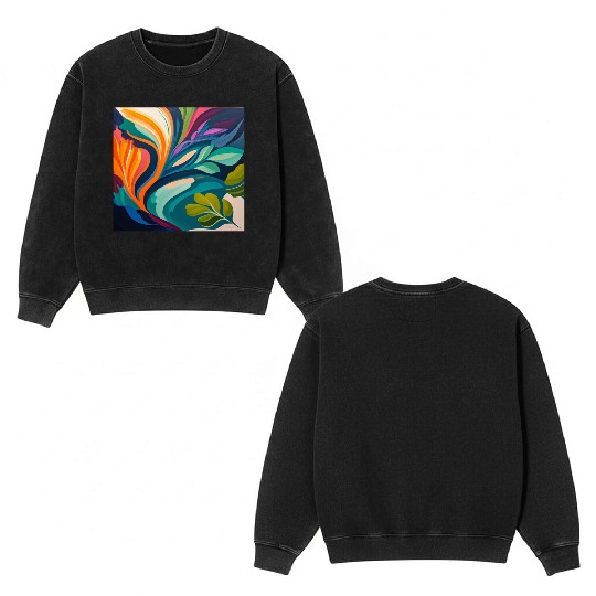 colorful and vibrant abstract painting Double Sided Mineral Wash Sweatshirts