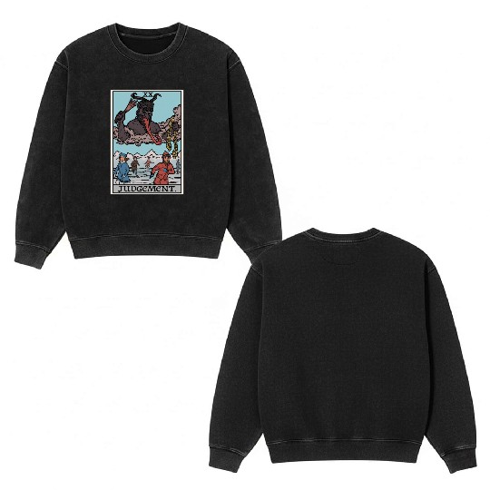 Judgement by Krampus Double Sided Mineral Wash Sweatshirts