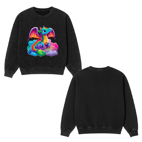 Dragon Sublimation Clipart Double Sided Mineral Wash Sweatshirts
