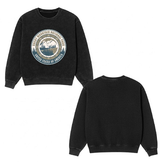 Rocky Mountain National Park US Vintage Hiking Double Sided Mineral Wash Sweatshirts