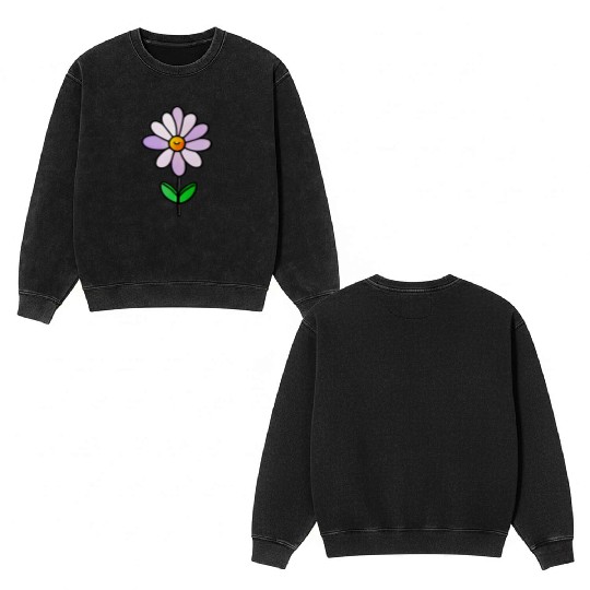 Lavender Flower Art Double Sided Mineral Wash Sweatshirts
