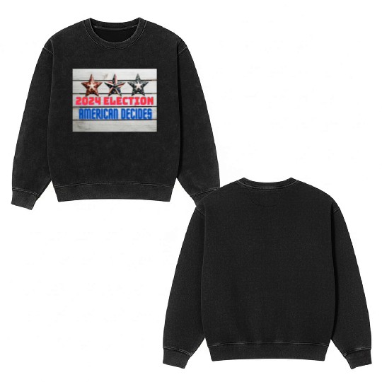 US Election Design Double Sided Mineral Wash Sweatshirts