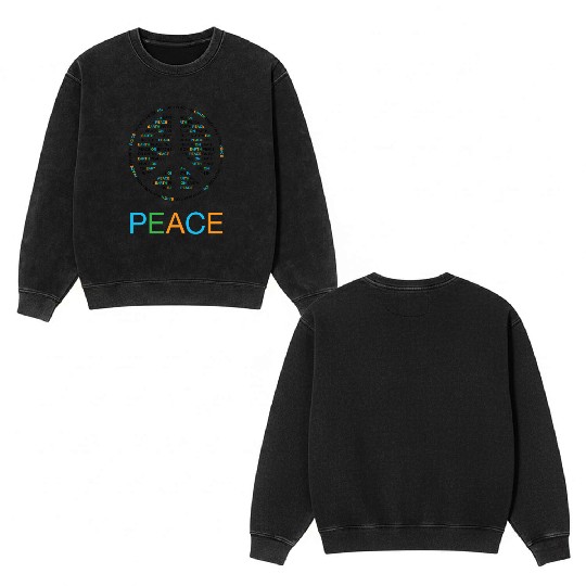 Peace On Earth Double Sided Mineral Wash Sweatshirts