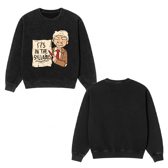 English Teacher Double Sided Mineral Wash Sweatshirts