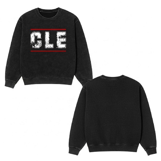 Cleveland Sports And College Support Cle Double Sided Mineral Wash Sweatshirts