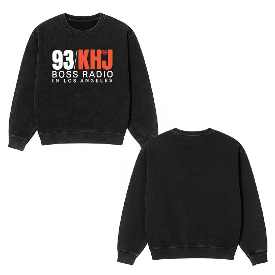 93 KHJ Boss Radio Double Sided Mineral Wash Sweatshirts
