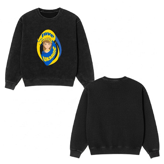 Save Ukraine Double Sided Mineral Wash Sweatshirts