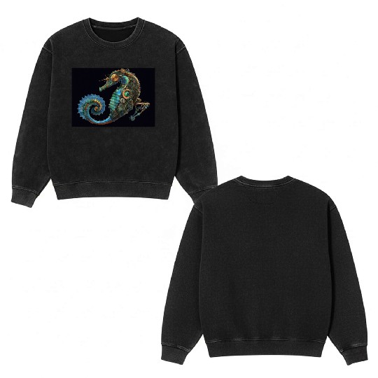 Cybernetic Octopus Double Sided Mineral Wash Sweatshirts