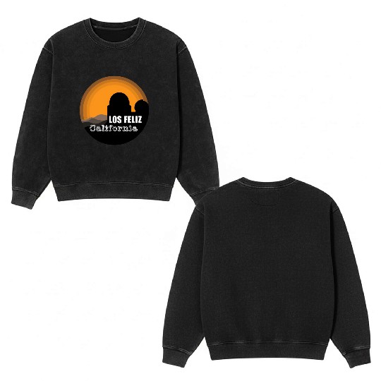 Los Feliz California Los Angeles Griffith Observat Double Sided Mineral Wash Sweatshirts
