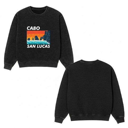 Cabo San Lucas Spring Break Meco Baja California Double Sided Mineral Wash Sweatshirts