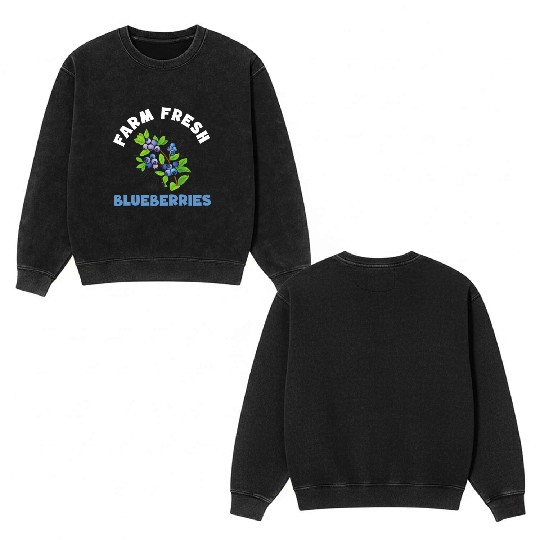 Blueberries Graphics Blueberry Farmer Blueberry Double Sided Mineral Wash Sweatshirts