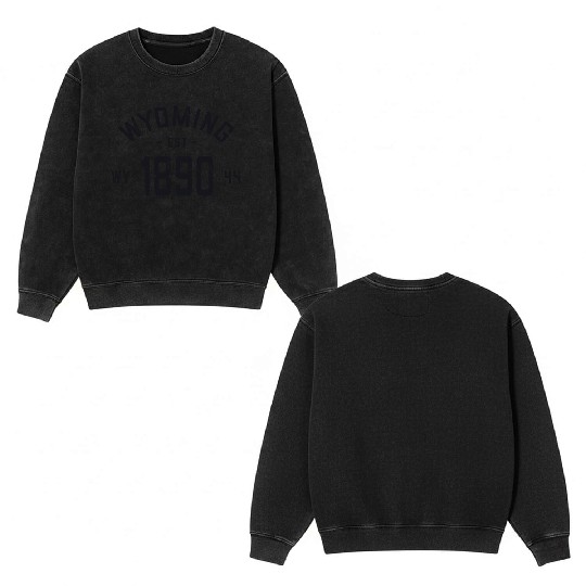 Wyoming Wyoming Wy Usa Double Sided Mineral Wash Sweatshirts