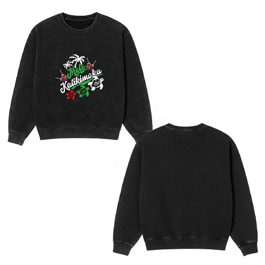 Mele Kalikimaka - Fun Merry Double Sided Mineral Wash Sweatshirts