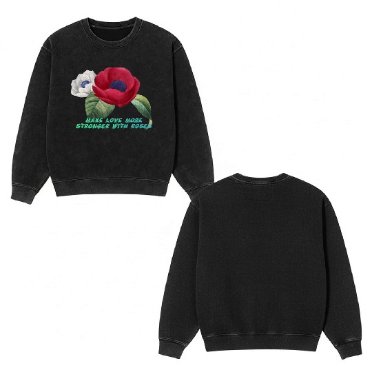 Embracing Romance with the Rose Double Sided Mineral Wash Sweatshirts