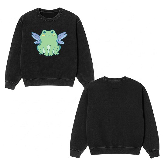 Cottagecore Cottage Core Frog Fairycore Goblincore Double Sided Mineral Wash Sweatshirts
