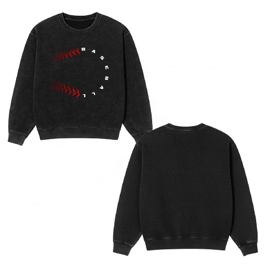 Baseball Double Sided Mineral Wash Sweatshirts