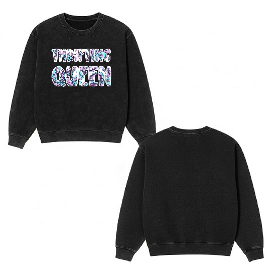 Thrifting Queen paisley Double Sided Mineral Wash Sweatshirts