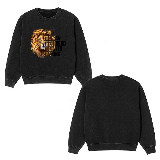 The Man the Legend Lion Double Sided Mineral Wash Sweatshirts