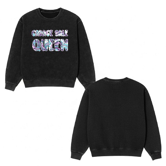 Garage Sale Queen paisley Double Sided Mineral Wash Sweatshirts