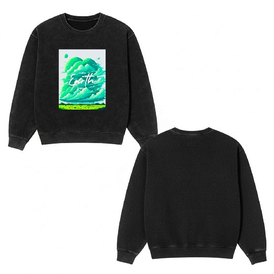 Make earth happy Double Sided Mineral Wash Sweatshirts