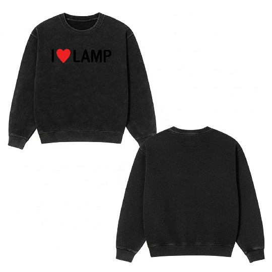 I Love Lamp Double Sided Mineral Wash Sweatshirts
