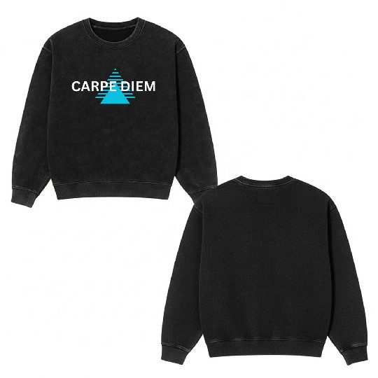 "Carpe Diem Double Sided Mineral Wash Sweatshirts: Seize the Day in Style!"
