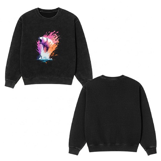 Polar Bear Artic Blaze Double Sided Mineral Wash Sweatshirts