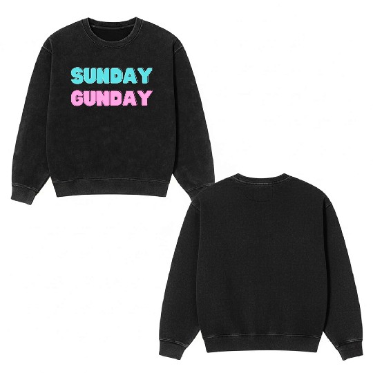 SUNDAY GUNDAY Double Sided Mineral Wash Sweatshirts